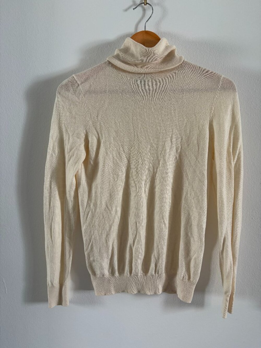 Ann Taylor Petite Cream Turtleneck Sweater SP